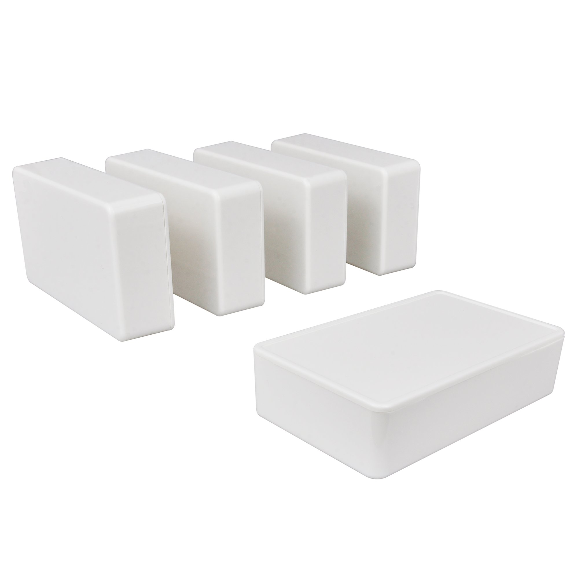 Project Box Therlan 5 Pack Dustproof Electronics Box DIY ABS Junction Box Plastic Prototype Project Enclosure Universal Project Connecting Case For Indoor Outdoor 100mm x 60mm x 25mm (White)