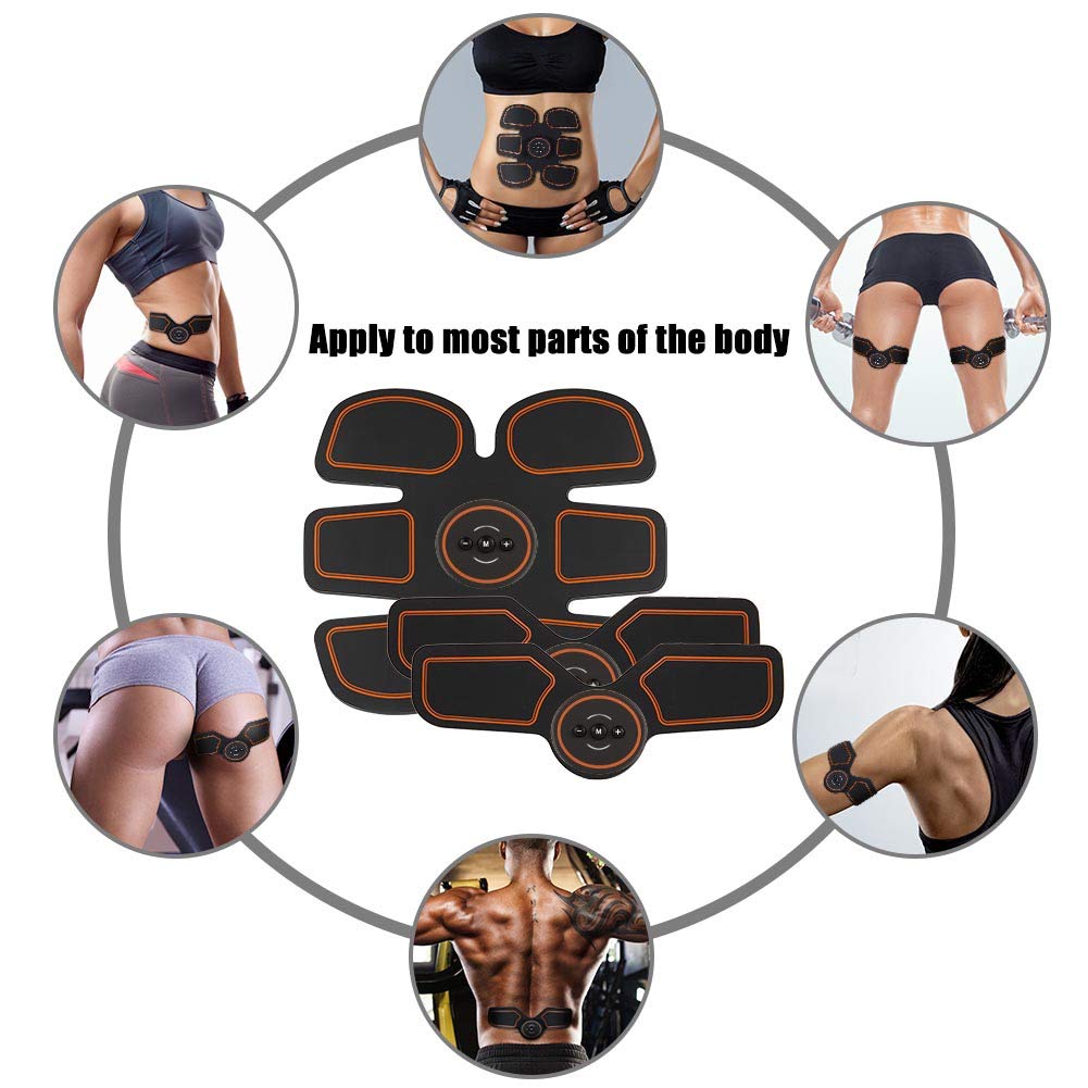 ROKOO Abs Stimulator Ultimate Muscle Toner with 10 Extra Gel Pads, EMS Abdominal Toning Belt for Men and Women, Arm and Leg Trainer, Office, Home Gym Fitness Equipment