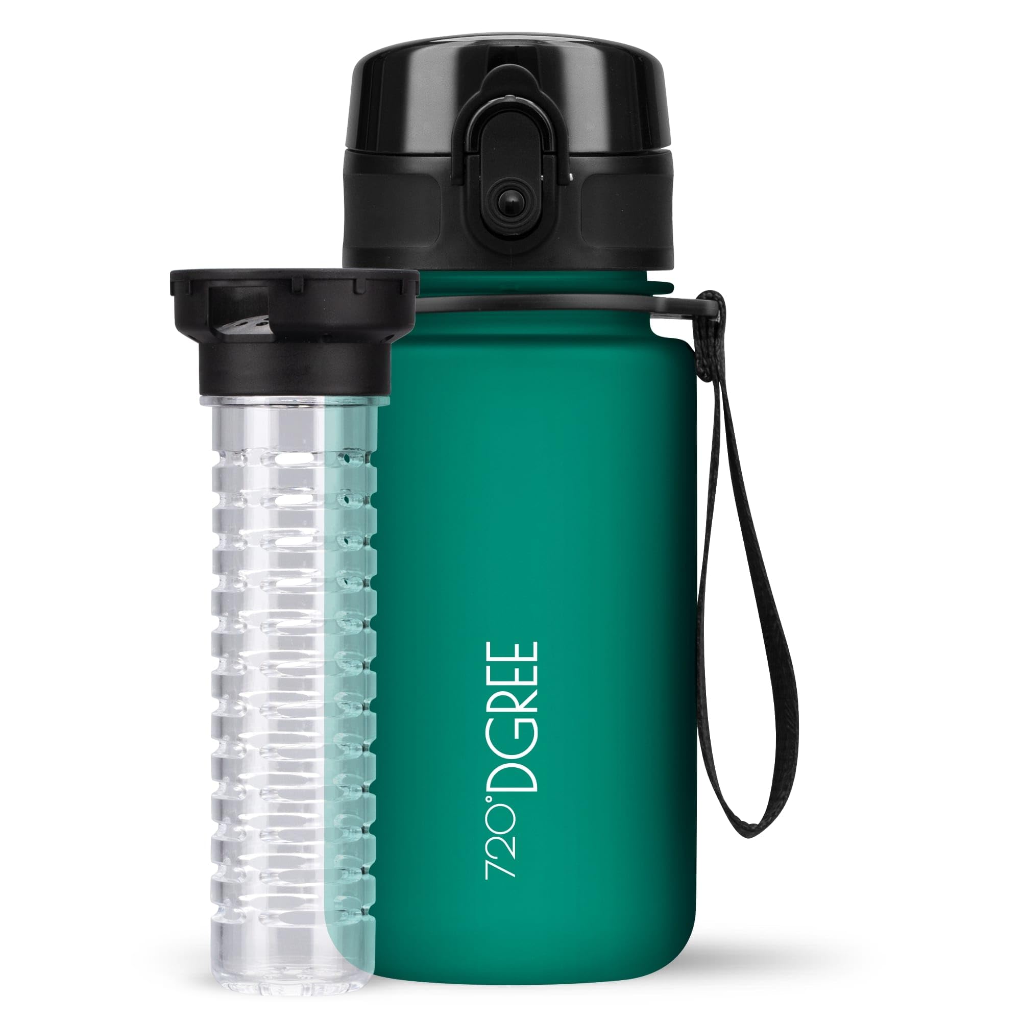 720°DGREE Kids Water Bottle “uberBottle“ - 350 ml softTouch +Fruit-Infuser - BPA-Free Tritan, Leakproof, Reusable Drinking Bottle - Waterbottle for Children, Kindergarten, School, Sports, Running