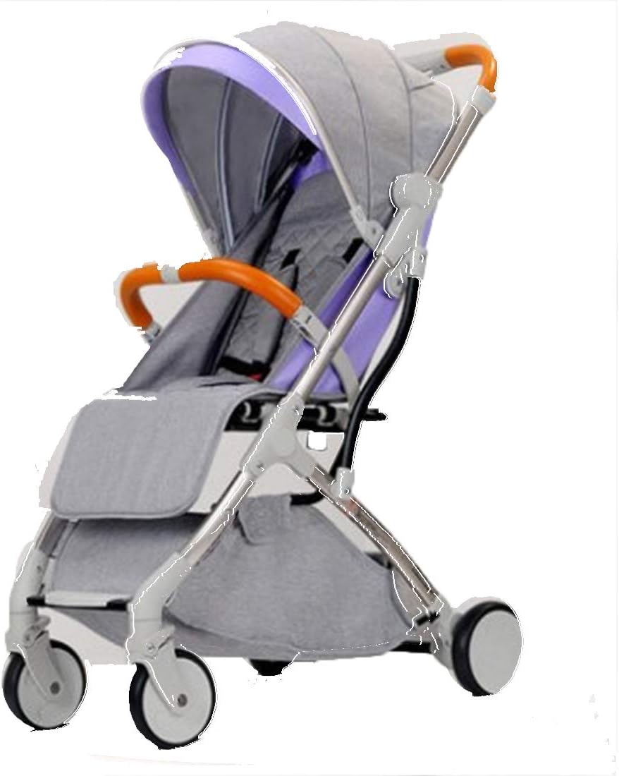 YLET Shopper Neo II, Faltbarer Kinderwagen von Geburt an bis 25 kg, Leichtgewicht mit Liegeposition, Zwei Getränkehalter, Einhandfaltung,Purple-OneSize