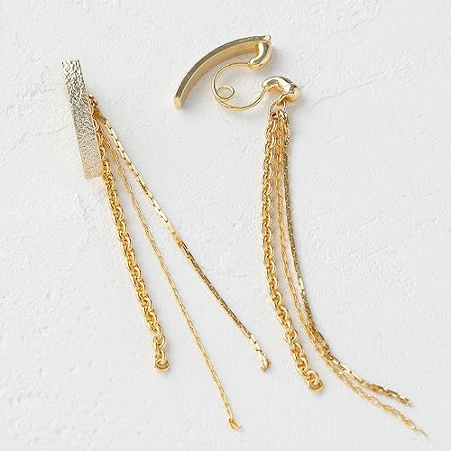 Amazon 痛くないイヤリング リバーシブル メタル チェーン ゴールド ループフィット ノンホールピアス 日本製 Laju Le 6007 イヤリング 通販