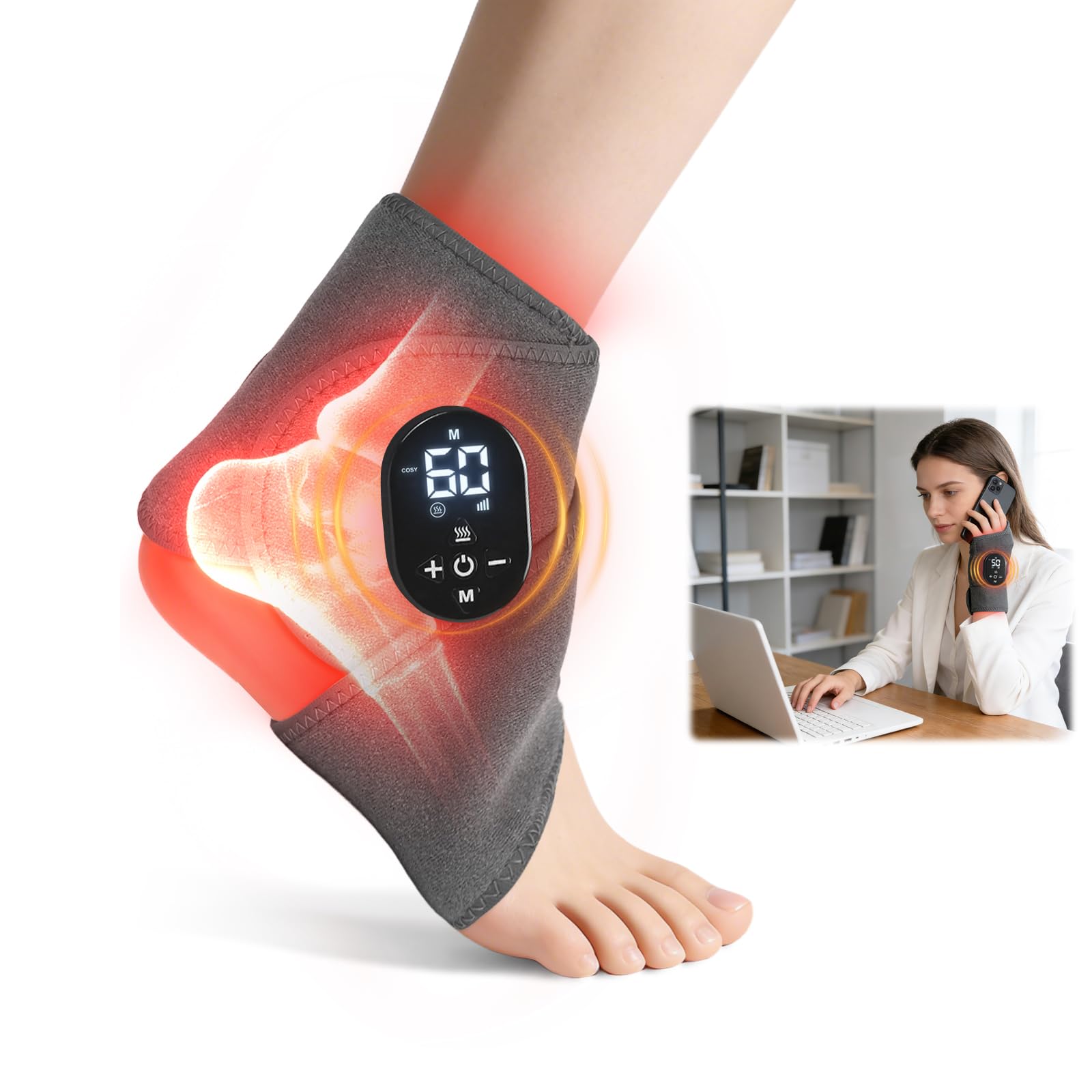 Photo 1 of Laokiiy Foot Renew Massager for Neuropathy, with Red Light Therapy for Feet & Ankle, Infrared Neuropathy Foot Massager with Heat, 8 Massage Modes, 20 Intensity Levels,Ankle & Body Massager1pack