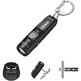 TUNENGE S15Pro Keychain Flashlight,750 High Lumen EDC Pocket Flashlight with Clip,USB C Rechargeable Mini Flashlight with Magnet,Suitable for Hiking, Camping, Repair(Black)