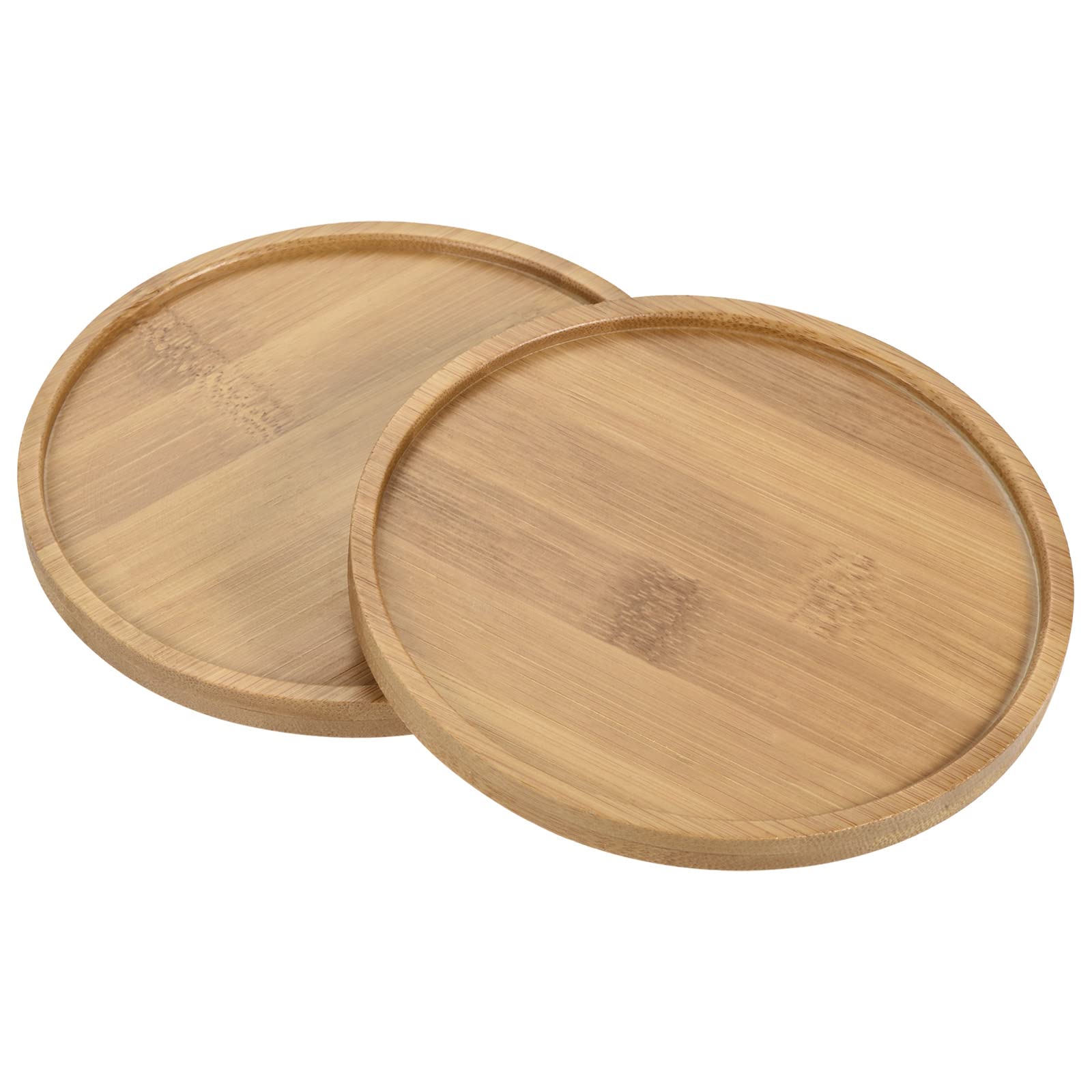 PATIKIL Plant Pot Saucer, 2 Pack 5.7 Inch OD Bamboo Round Flower Drip Tray for Indoors
