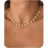 Cross Charm Choker Necklace For Women Pearl Silver Chain Dainty Trendy Small Pendant Non Tarnish Gemstone 18K Gold Plated Jewelry