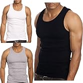 Falari 3 Pack Men's A-Shirt Tank Top Gym Workout Undershirt (Slim & Muscle Fit ONLY)
