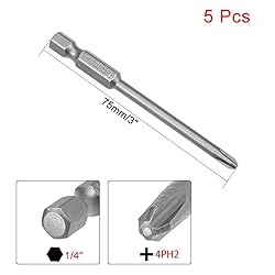 uxcell 5 Pcs 4mm PH2 Magnetic Phillips Screwdriver