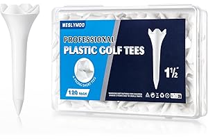 Weslymoo 1 1/2 Inch Plastic Golf Tees, Short Tees 120 Pack with Low-Friction Design for Iron、Par Threes、Hybrids and Driving Range, with High Stability and Low-Friction Performance Golf Tees Plastic