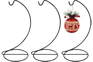 Abom 9in Ornament Display Stand, 3 Pack Black Tabletop Ornament Hanger for Glass Globe, Air Plant Terrarium Holder, Witch Ball, Daily Decoration & Wedding Decor