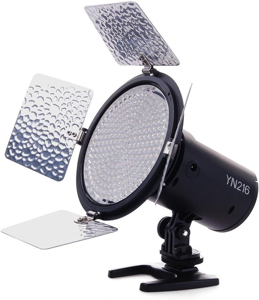 YONGNUO YN216 3200K-5500K LED Video Light Camera Shoot with 4 Color Plates for Canon Nikon DSLR Camera, YN216 3200K-5000K