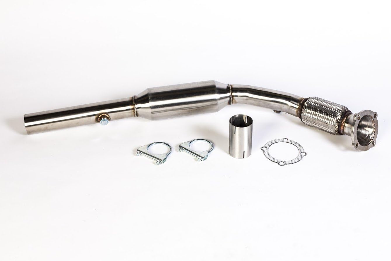 'Stainless Steel Down Pipe with 200 CELL Catalytic Converter 2.5 – German Tuning Parts