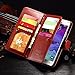 Note 4 Case, Galaxy Note 4 Case, Joopapa Galaxy Note 4 Wallet Case,Pu Leather Case Magnet Wallet Credit Card Holder Flip Cover Case Built-in 9 Card Slots & Stand Case for Samsung Galaxy Note 4 (Brown)
