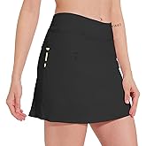 M MOTEEPI Tennis Skirts for Women High Waisted Golf Skort Skirt with Pockets 16" Tummy Control Skorts for Woman Dressy Casual