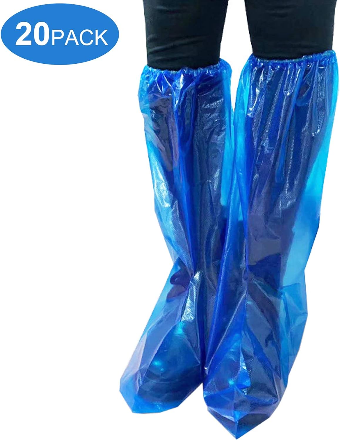 outdoor protective covers on 20 Pcs Disposable Boot Covers Plastic Thick Waterproof Shoe Covers Long Rain Protective Anti Slip Overshoe For Men And Women Outdoor Use 21 6x13 8 Inches Shoes Handbags Shoe Covers Overshoes