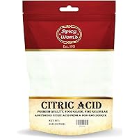 Spicy World Citric Acid 2 LB Bag - 100% Pure, Food Grade & Non-GMO - Citric Acid Powder for Cleaning, Bath Bombs, Preserving