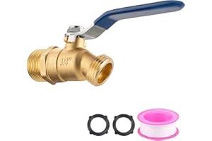Brass 3/4" Hose Bib, Heavy Duty Outdoor Faucet, High Flow Outdoor Spigot 3/4" GHT Outlet x NPT Inlet, Water Spigot with 2 Was