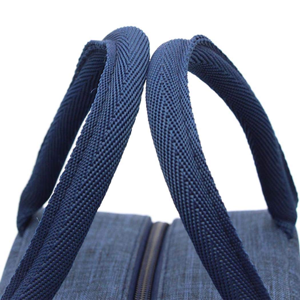 mekolen Creative Thickening Insulation Lunch Bag Thermal Bento Handbag Travel Totes, Navy Blue