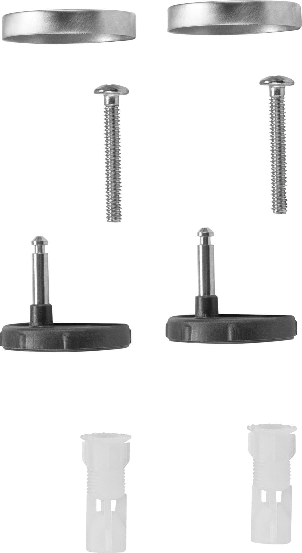 Cornat TEC365033 Kit-Suitable Toilet Seat Trient, Ticino & Aedo-Stainless Steel & Plastic System/Mounting Set/Replacement Parts/Accessories, Silver