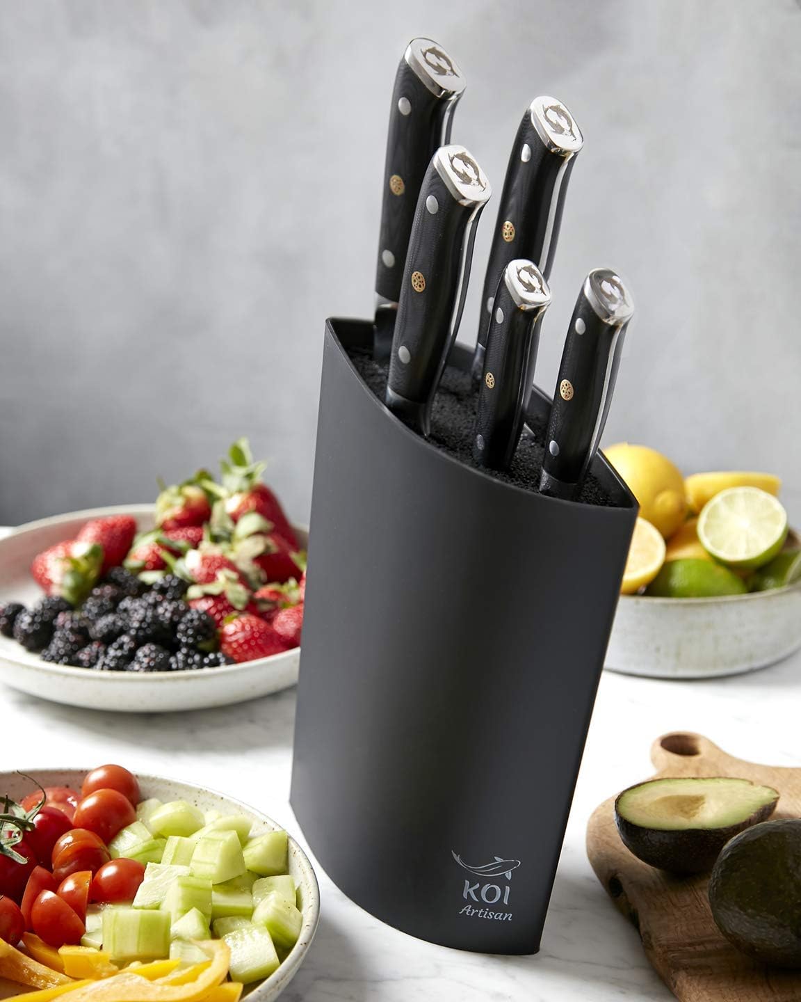 KOI ARTISAN Knife Storage Block, Birds Eye Shape Knife Block Without Knives - Image 4