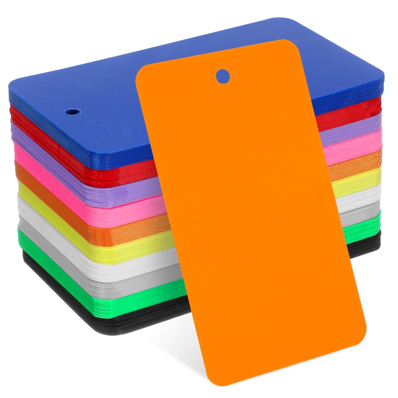 NUOBESTY 200pcs Plastic Labeling Tags with Holes Blank Waterproof Inventory Asset Identification Price Plant Tree Tags Markers Signs Nursery Garden Labels （Random Color）