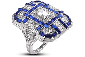 SXFSE Luxury and Shining Fashion Women Crystal Silver Cubic Zirconia Band Ring Jewelry Gift