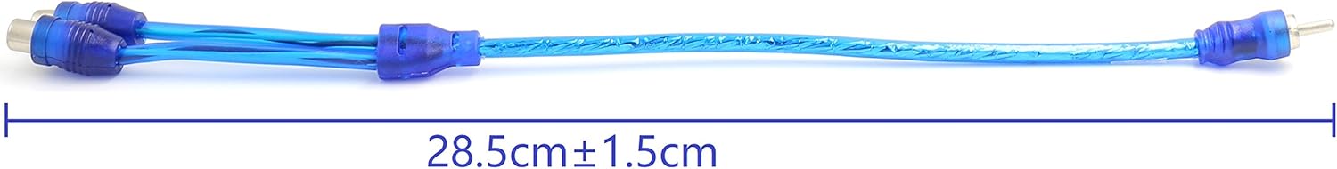 iExcell 2 Pcs Blue Male to 2 Female RCA Speaker Splitter Shielding Cable Adapter: Electronics