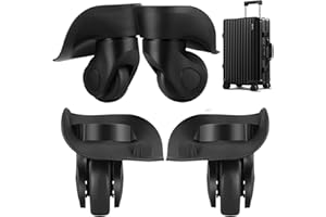 Luggage Replacement Wheels 4Pcs 5" Mute Smooth Suitcase Wheels Replacement with Screws & Wrench Heavy Duty 360° ABS Luggage P