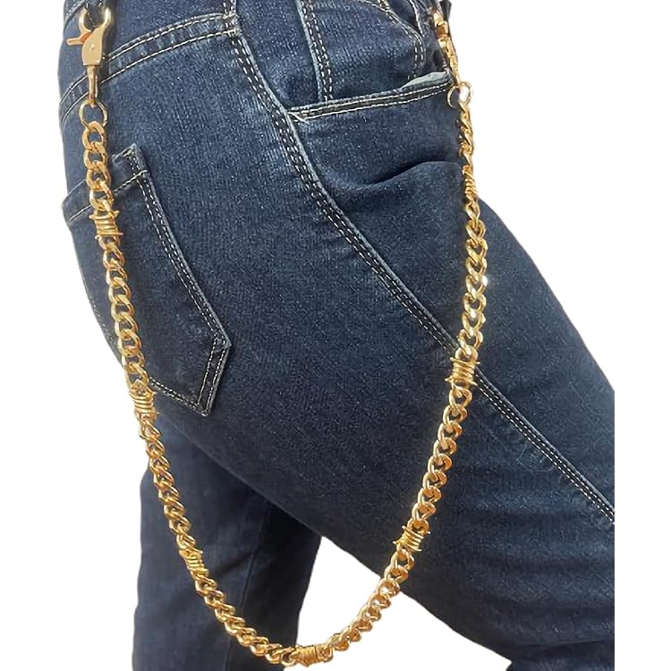 90s 00s VANDALIZE wallet chain ×2 SABOZEㅤ Gold Wallet Chain – Pants Chain Hip Hop Rapper Style