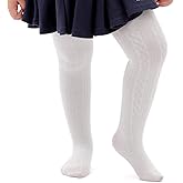 Marchare Baby Girls Tights Thick Solid Cable Knit Leggings Winter Warm Stockings For Toddler Girls 1/2/3/4/5 Pack