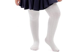 Marchare Baby Girls Tights Thick Solid Cable Knit Leggings Winter Warm Stockings For Toddler Girls 1/2/3/4/5 Pack