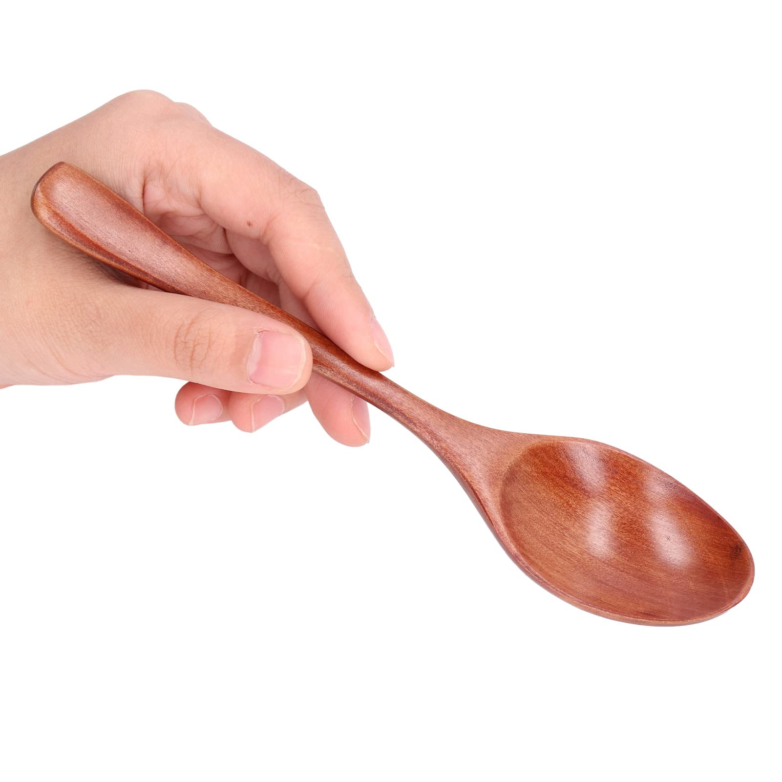 Wooden Spoon for Rice and Soup, 7.3" Natural Wooden Serving Spoon for Stirring