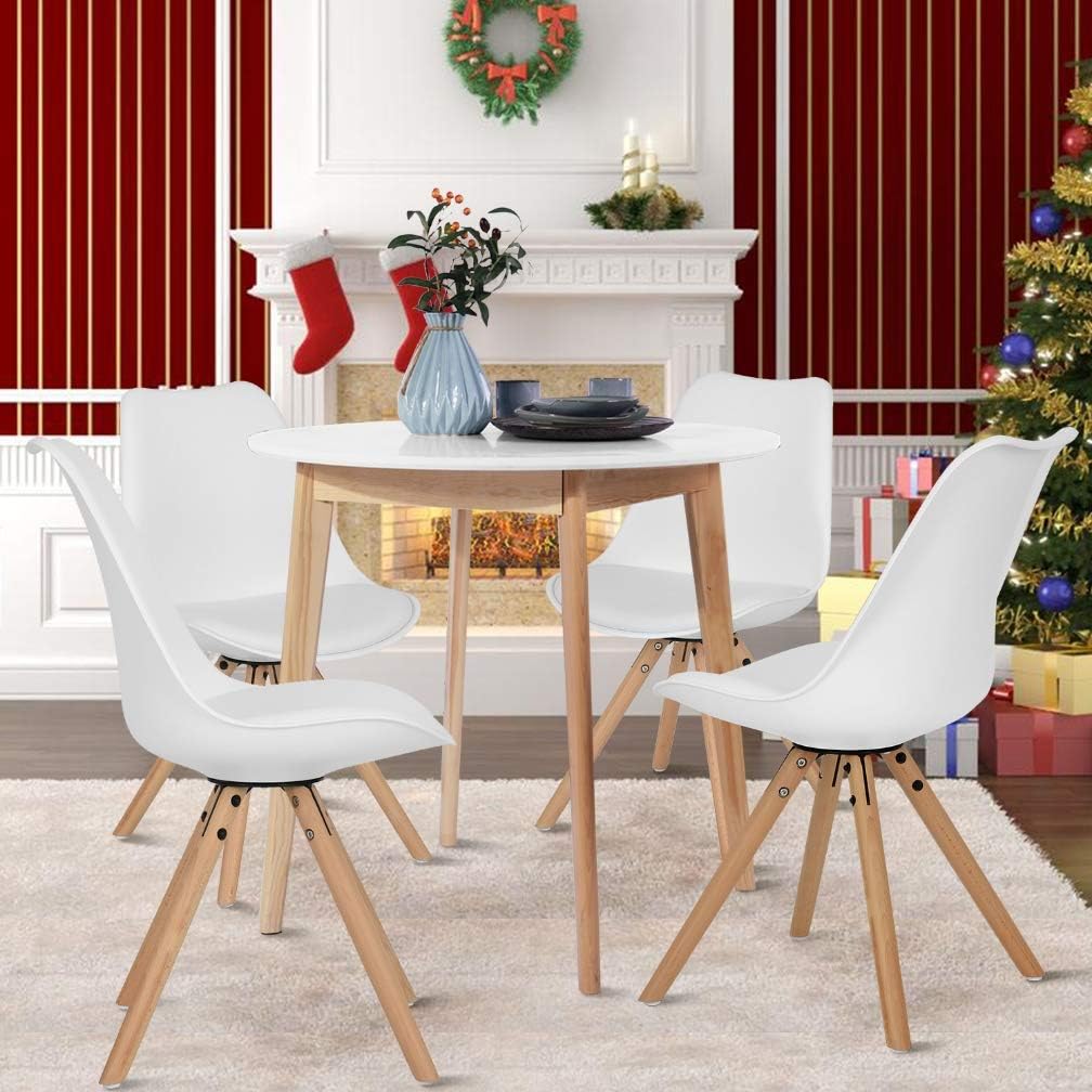 Yata Home Retro Table Blanche Salle a Manger Table à Manger Ronde Table