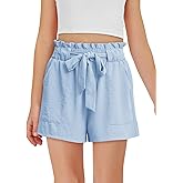 Haloumoning Girls High Waisted Shorts Kids Ruffle Summer Dress Shorts with Pockets 5-14 Years