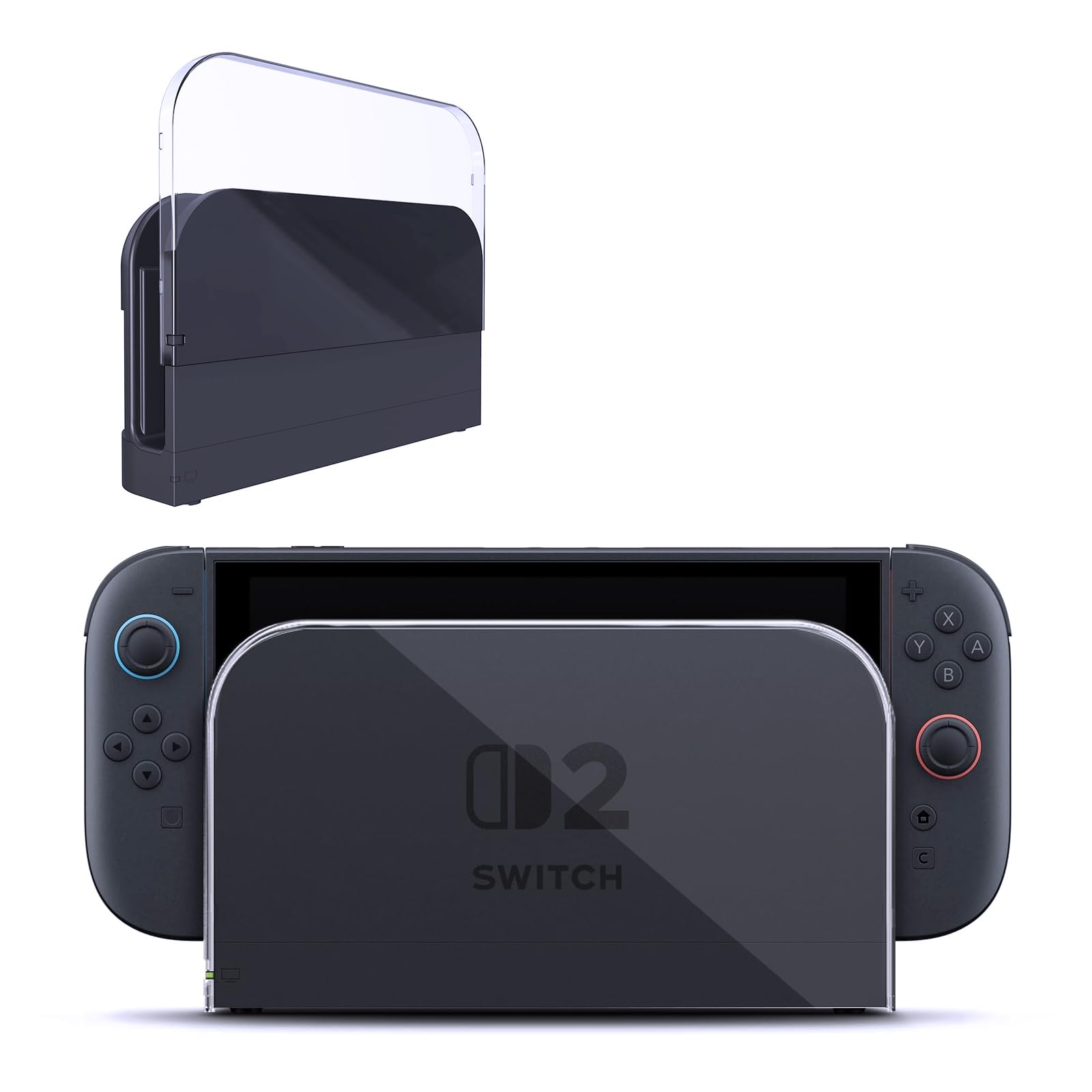 Custom Faceplate Cover for Nintendo Switch 2 Charging Dock, Anti-Scratch Switch 2 Dock Cover Clear Hard PC Replacement Shell for Switch 2 Charging Docking Station, Transparent