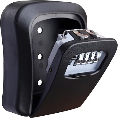 iGadgitz Home U7247 Black 4-Digit Combination Outdoor Key Lock Box Safe