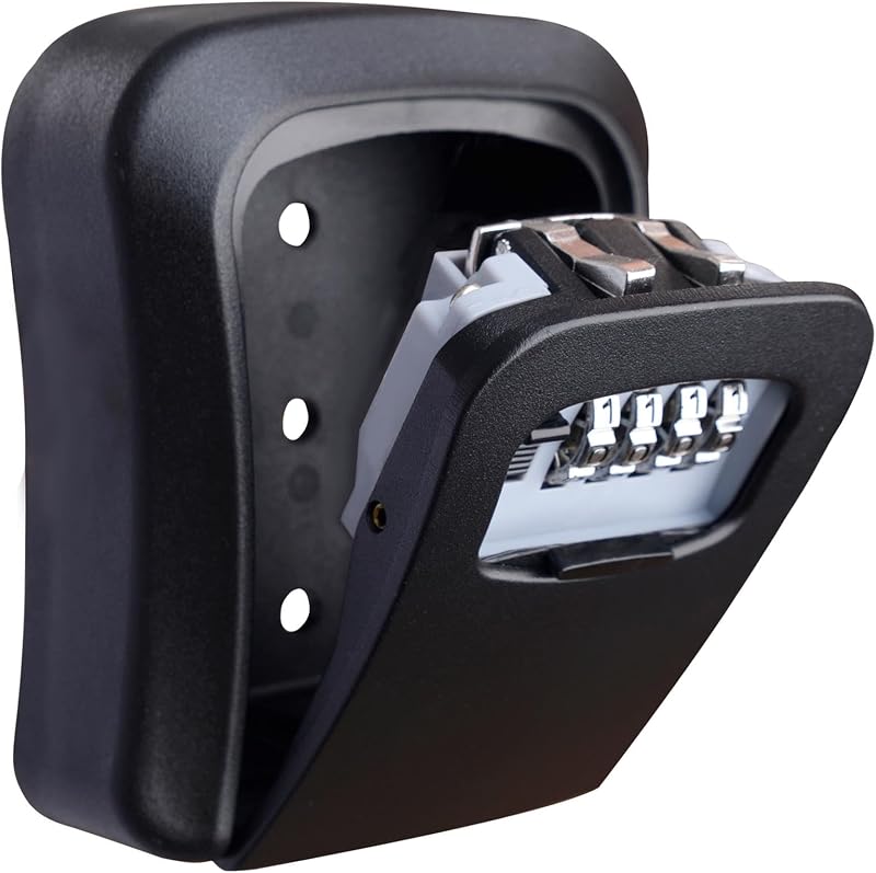 iGadgitz Home U7247 Black 4-Digit Combination Outdoor Key Lock Box Safe