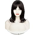 Wiggy Mermaid 35cm Long Black Wavy Wig + Wig Cap for Halloween Costume Party Cosplay