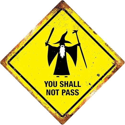 Amazon Com Pottelove You Shall Not Pass Diamond Metal Wall Sign