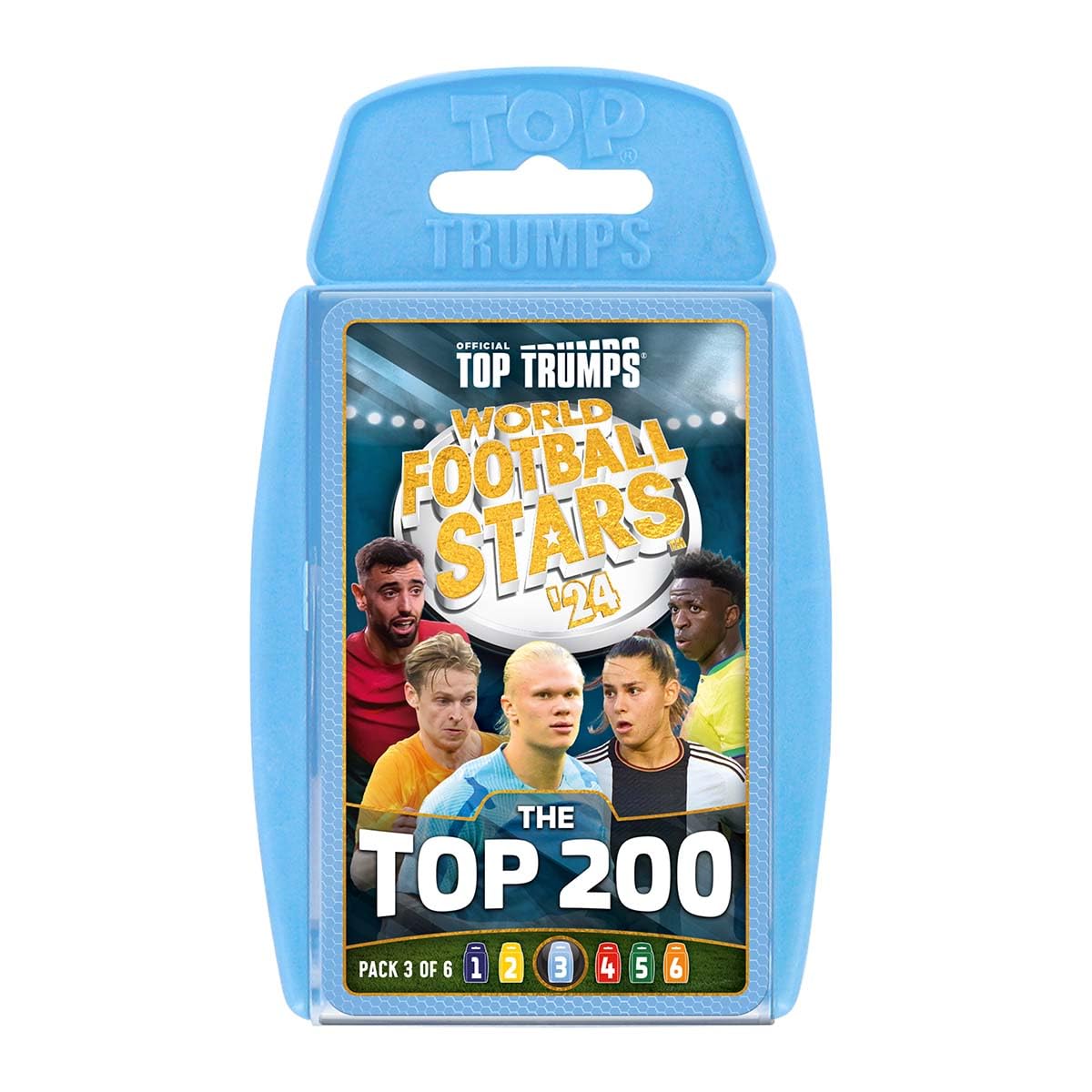 Top Trumps World Football Stars Top 200 Card Game Pack 3, Play with Haaland, Benzema, Otamendi and Navas, educational gift for ages 6 plus