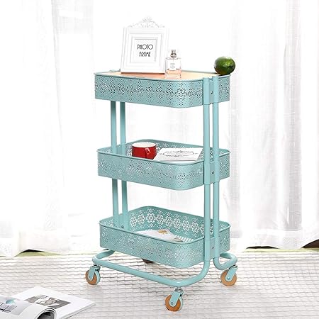 ZYZYZY 3-Nivel Carro De Cocina Mover Carro De Almacenamiento con Ruedas