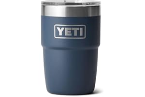 YETI Rambler 8 oz Insulated Coffee Mug with Lid - Stackable Double-Wall Vacuum Insulated Coffee Cup - DuraSip Ceramic Lining 