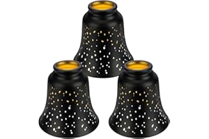 Ceiling Fan Light Covers, 3 Pack Pendant Light Shade Replacement with 1-5/8" Fitter, ALUCSET 4.5" Height and 4-3/4" Diameter, Metal Bell Shaped Cover for Chandelier Pendant Light Wall Sconces Series