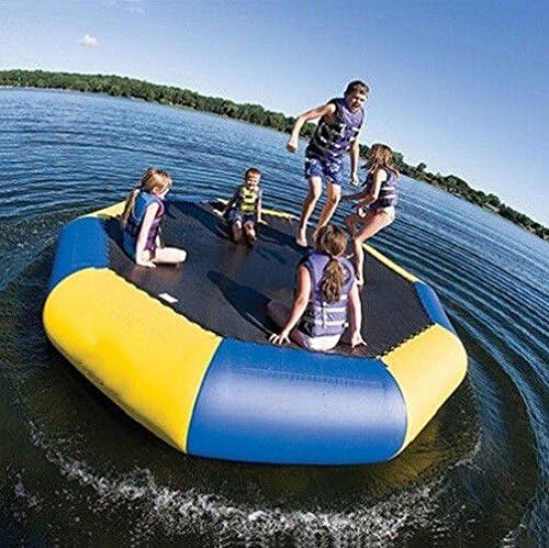 Foammaker Inflatable Water Trampoline Series Splash Padded Water Bouncer Inflatable Bouncer Jump Water Trampoline Bounce Swim Platform for Water Sports 17FT (5 Meters)