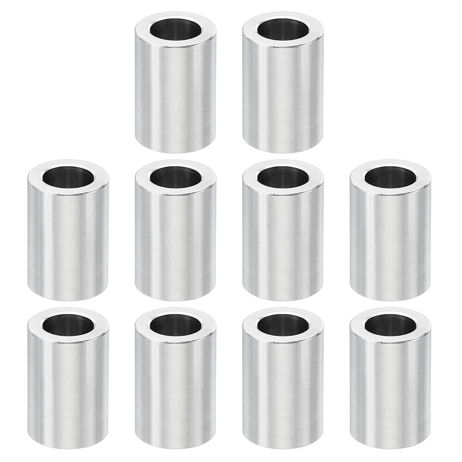 PATIKIL M6 Stainless Steel Spacers, 10 Pcs Metal Spacers Stainless Steel 6.2mm ID x 10mm OD x 16mm L Spacer Screw Standoff Round for 1/4" or M6 Screw Bolts