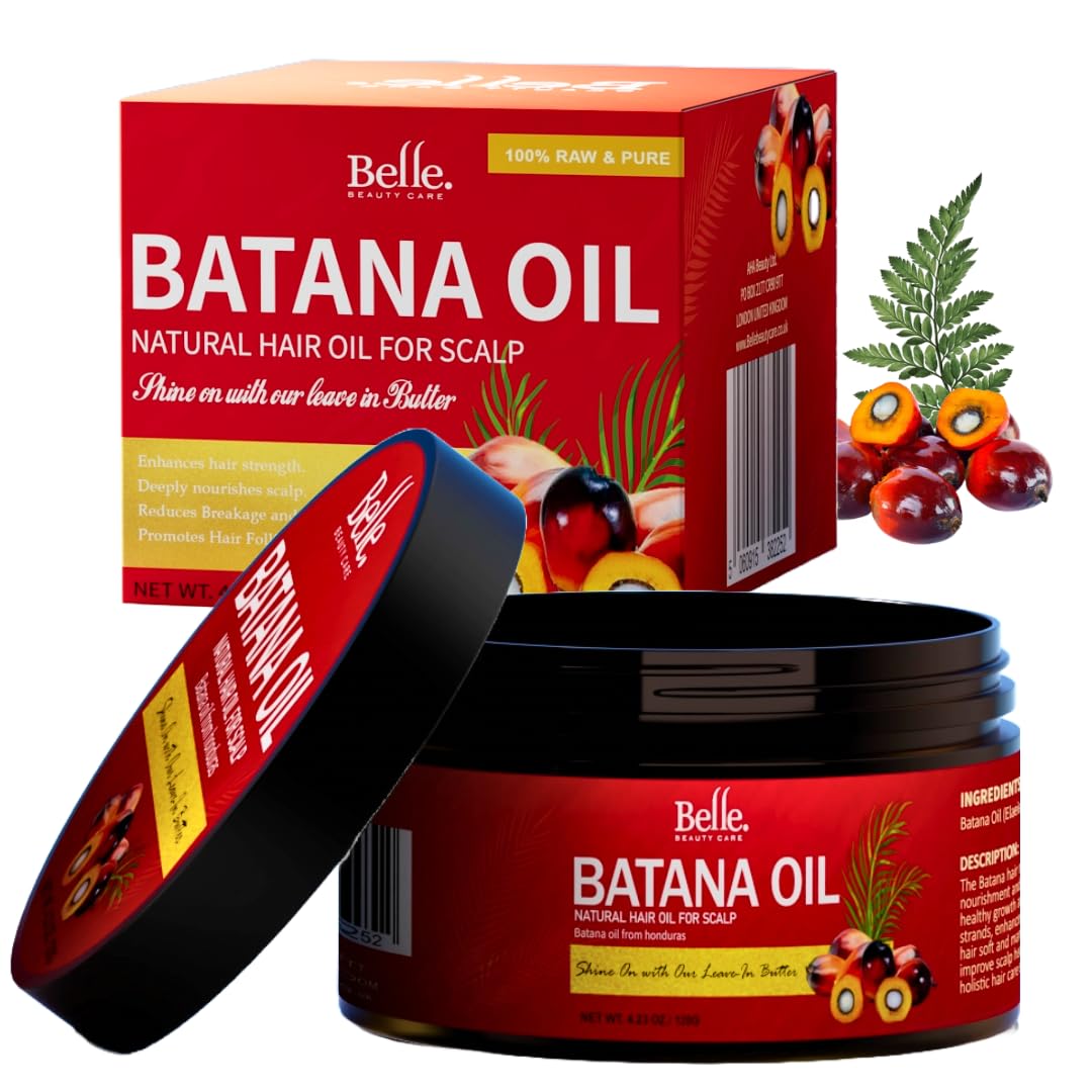 Raw Batana Butter for Hair Growth – 100% Pure Batana Butter from Honduras, Natural Hair & Scalp Treatment for Thicker, Stronger Hair, Vegan 120 g (4.23 oz)