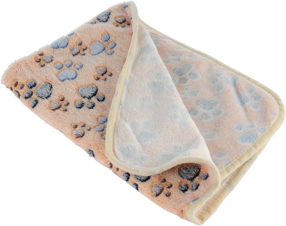 iNNEXT 2 Pack Puppy Blanket for Pet Cushion Small Dog Cat Bed Soft Warm Sleep Mat, Pet Dog Cat Puppy Kitten Soft Blanket Doggy Warm Bed Mat Paw Print: Home & Kitchen