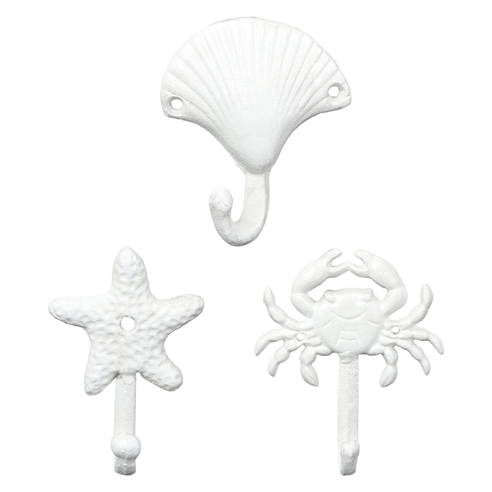 3PCS Decorative Wall Hooks,Vintage Nautical Wall Decor,Beach Themed Cast Iron Hooks Nautical Coat Rack Decorative Mounted Antique Shabby Chic Metal Bathroom Towel,Coat Hooks,Hanger