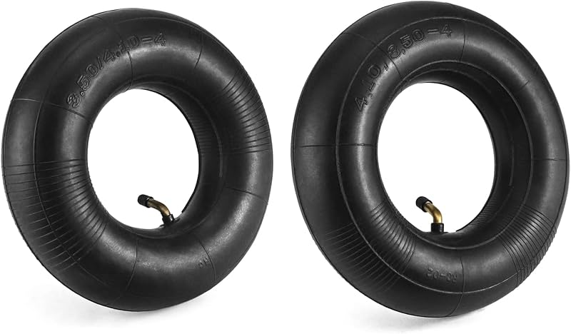 QWORK 2 Pieces 4.10/3.50-4 Inner Tube Bent Valve for Wheelbarrows Lawn Mowers