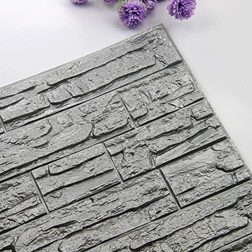 Futemo DIY 3D Brick PE Foam Wallpaper Panels Room Decal Stone Decoration Embossed Home Decoration Kids Room Bedroom Bathroom Living Room Decor (P)