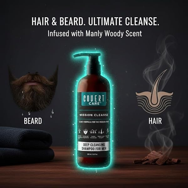 COVERT CARE MEN’S THICKENING SHAMPOO FOR THINNING HAIR – STRENGTHENS HAIR, BOOSTS VOLUME, NOURISHES SCALP, AND ACTIVATES ROOTS FOR FULLER, STRONGER-LOOKING HAIR